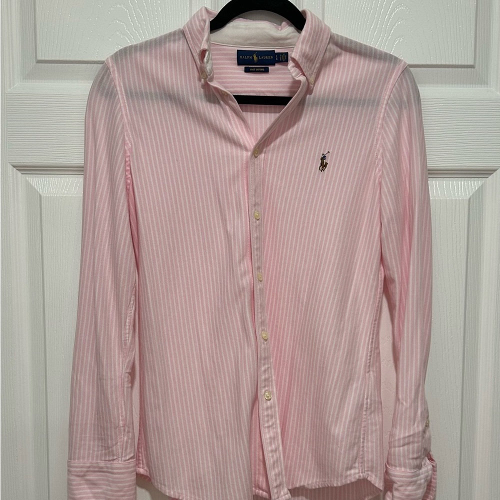 Ralph Lauren Light Pink Oxford Striped Shirt